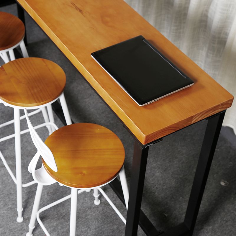 Industrial Style Bar Table Rectangle Solid Wood Pub Bar Table in Brown Clearhalo 'Bar Furniture' 'Bar Tables' 'bar_tables' 'furn' 'furn_bar_tables' 'Furniture' 'Kitchen & Dining Furniture' 1200x1200_3cd548c3-99e8-4a69-bbaa-0267c09d38f6
