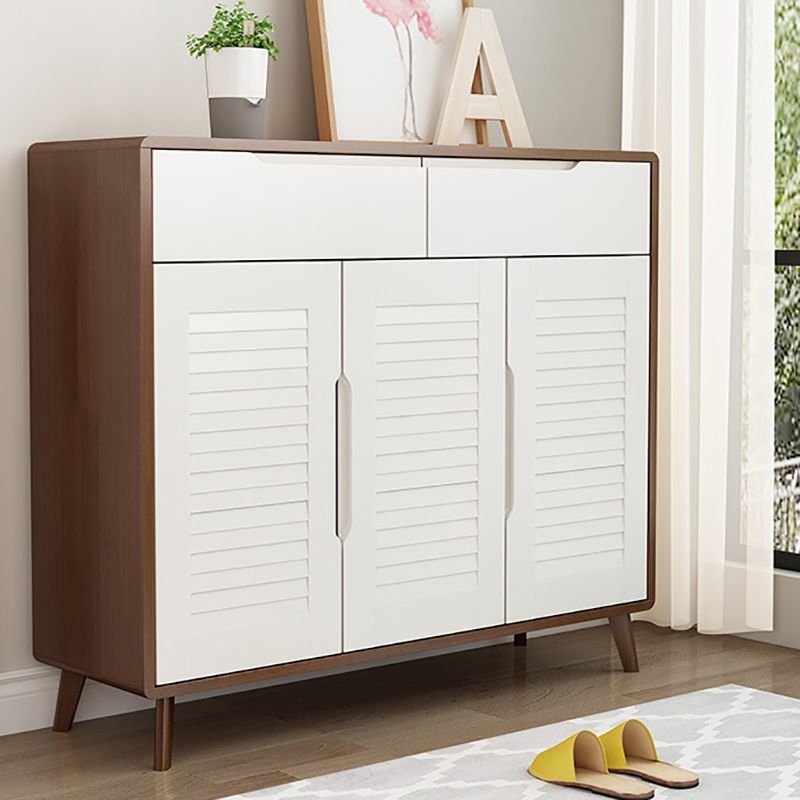 Contemporary Cabinet Rubberwood With Doors 2 - Drawer Rectangle Accent Cabinet
