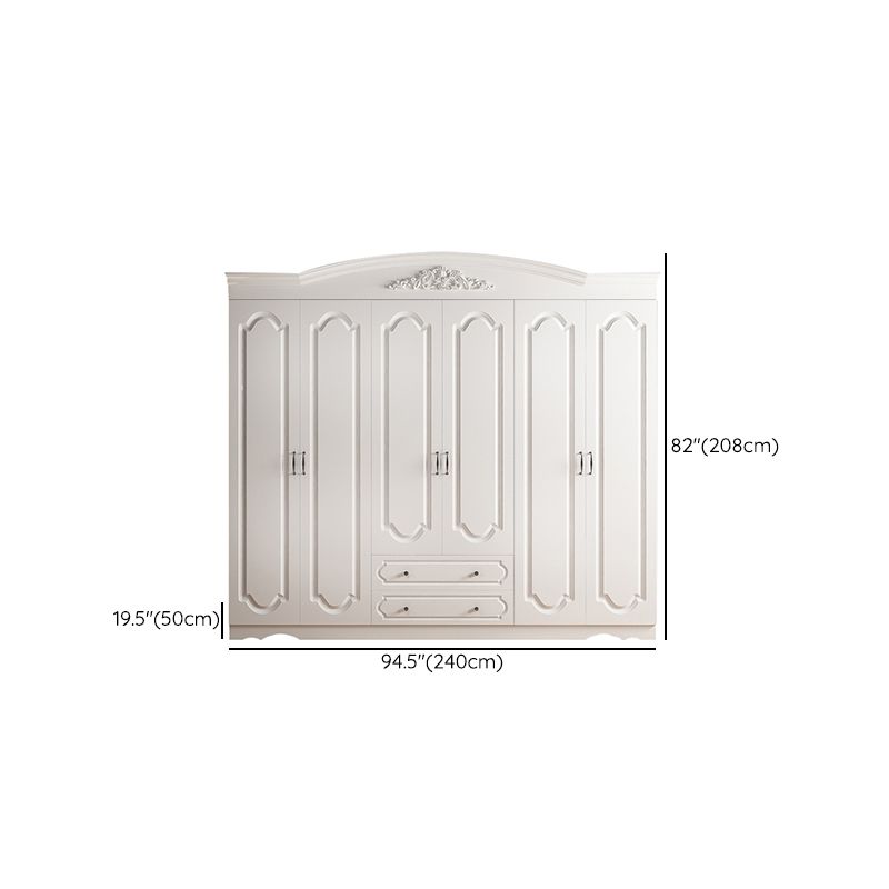 Engineered Wood Cabinet with 2 Drawers French Country White Wardrobe for Home Clearhalo 'Armoires & Wardrobes' 'armoires_wardrobes' 'Bedroom Furniture' 'furn' 'furn_armoires_wardrobes' 'Furniture' 1200x1200_3cd64ec7-c97e-41c2-95ce-429f5ccc1096