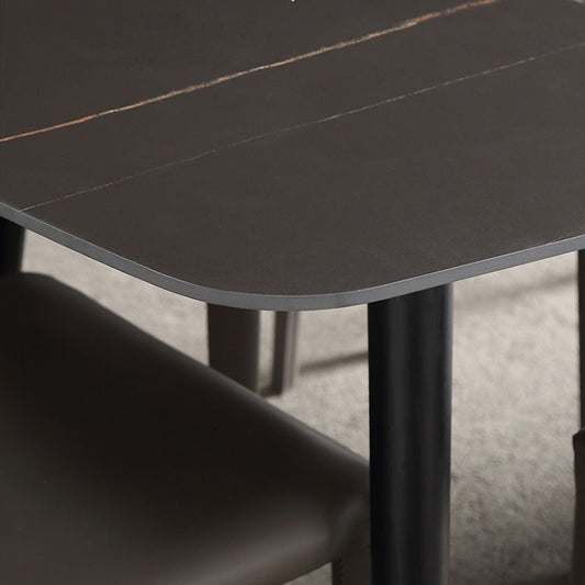 Modern 1/4/5/6/7 Pieces Dining Set Sintered Stone Dining Table with Leather Chairs Clearhalo 'Dining Room Sets' 'Dining Tables & Seating' 'dining_room_set' 'furn' 'furn_dining_room_set' 'Furniture' 'furniture_dining_room_set' 'Kitchen & Dining Furniture' 1200x1200_3cd728df-8822-4e2d-bc28-9bcc81c04c2c