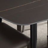Modern 1/4/5/6/7 Pieces Dining Set Sintered Stone Dining Table with Leather Chairs Clearhalo 'Dining Room Sets' 'Dining Tables & Seating' 'dining_room_set' 'furn' 'furn_dining_room_set' 'Furniture' 'furniture_dining_room_set' 'Kitchen & Dining Furniture' 1200x1200_3cd728df-8822-4e2d-bc28-9bcc81c04c2c