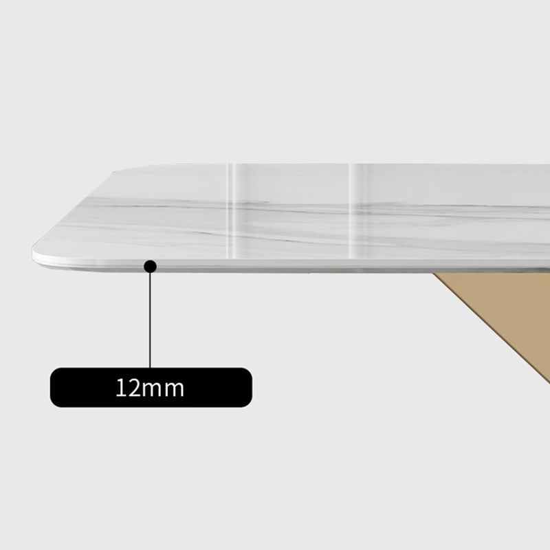 Modern Sintered Stone White Dining Set with Rectangle Table and Gold Legs Formal Dining Set Clearhalo 'Dining Room Sets' 'Dining Tables & Seating' 'dining_room_set' 'furn' 'furn_dining_room_set' 'Furniture' 'furniture_dining_room_set' 'Kitchen & Dining Furniture' 'kitchen&dining_furn' 'kitchen' 1200x1200_3cd77bf8-91c0-46f6-98a2-b2fb1b9d2230