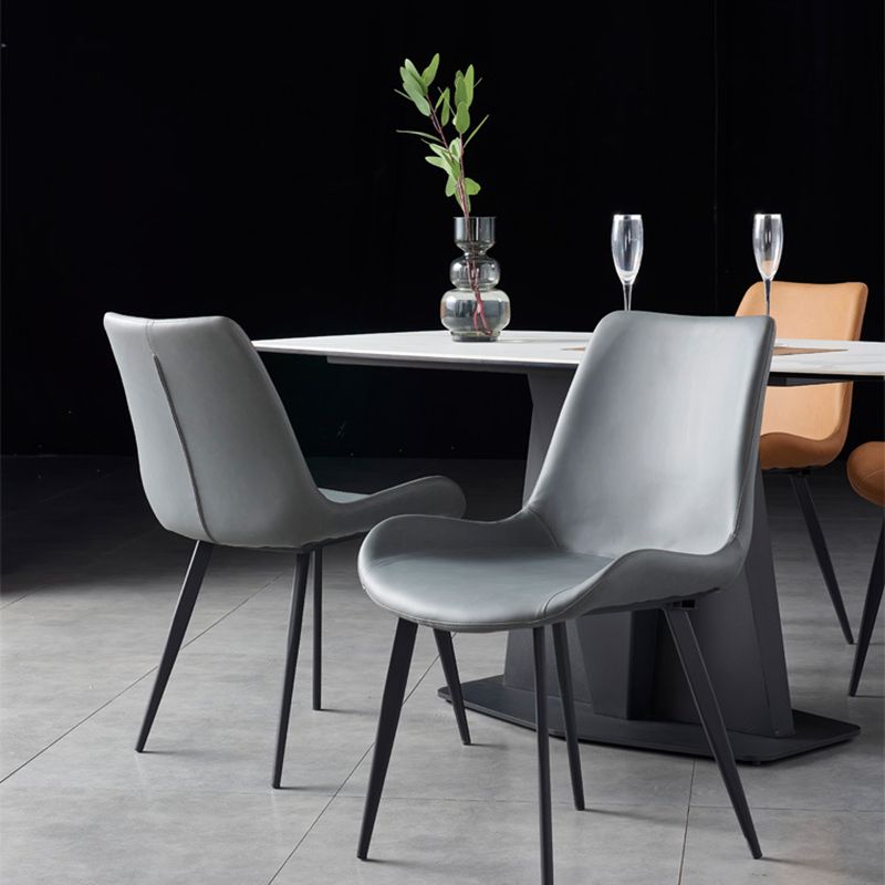 Minimalist Style Leather Dining Chairs Solid Back Arm Chair for Home Use Clearhalo ' kitchen&dining_furn' 'Dining Chairs' 'Dining Tables & Seating' 'dining_chair' 'furn' 'furn_dining_chair' 'Furniture' 'furniture_dining_chair' 'Kitchen & Dining Furniture' 'kitchen' 1200x1200_3cd829e2-d2ed-4df6-9703-9e319b474584