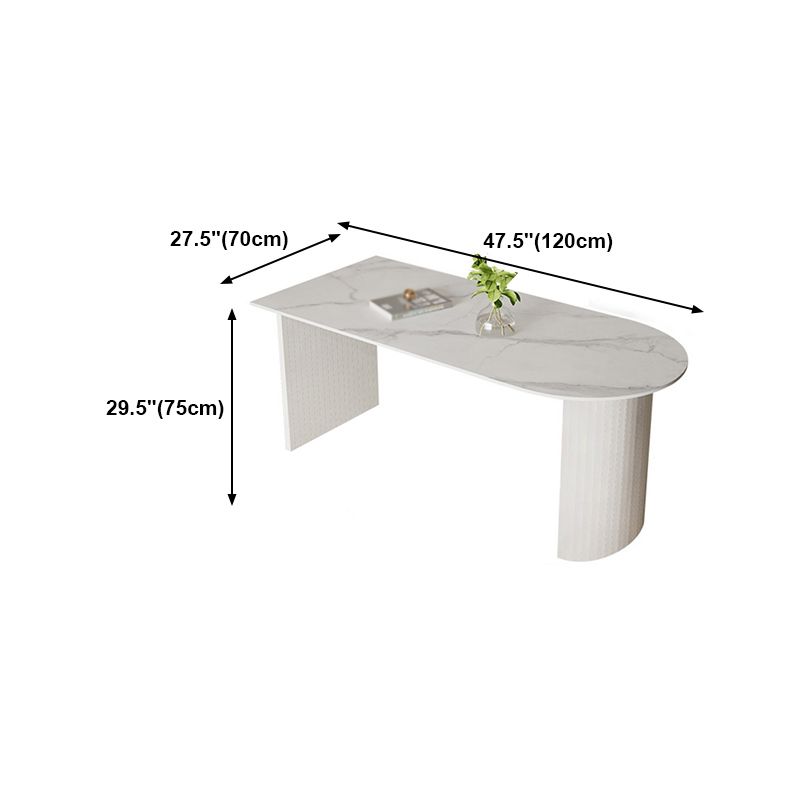 Sintered Stone Top White Table for Restaurant Modern Kitchen Table with Double Pedestal Clearhalo 'Dining Tables & Seating' 'Dining Tables' 'dining_table' 'furn' 'furn_dining_table' 'Furniture' 'furniture_dining_table' 'Kitchen & Dining Furniture' 'kitchen' 'kitchen_dining_table' 1200x1200_3cd82a28-df96-4987-826c-3cdff076aeff