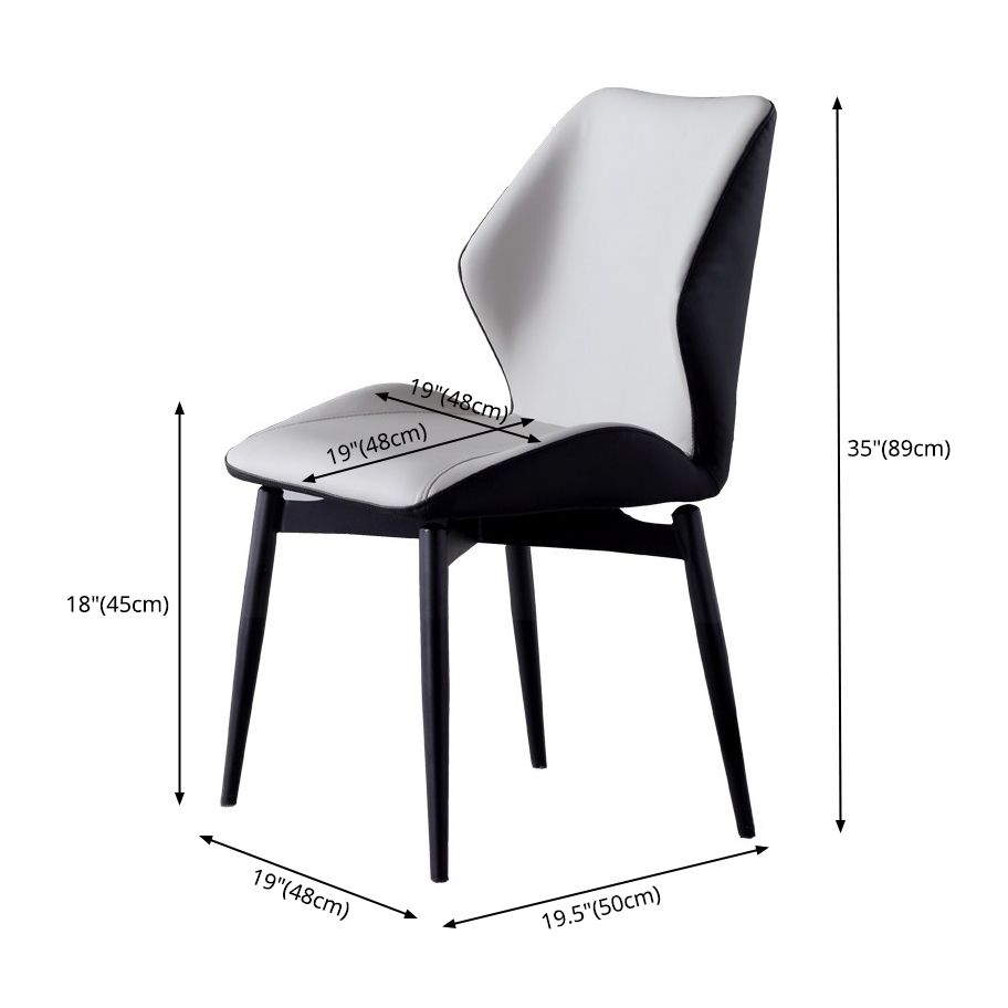 Contemporary Kitchen Dining Side Chair Wingback Parsons Chair with Carbon Steel Legs Clearhalo ' kitchen&dining_furn' 'Dining Chairs' 'Dining Tables & Seating' 'dining_chair' 'furn' 'furn_dining_chair' 'Furniture' 'furniture_dining_chair' 'Kitchen & Dining Furniture' 'kitchen' 1200x1200_3cd8b304-1881-44f4-8afe-f101d1036bbc