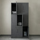 Steel Wardrobe Armoire with Lock Hinged Wardrobe Cabinet for Home