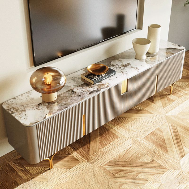 Console porta TV con contenitore chiuso Console multimediale TV in pietra con gambe