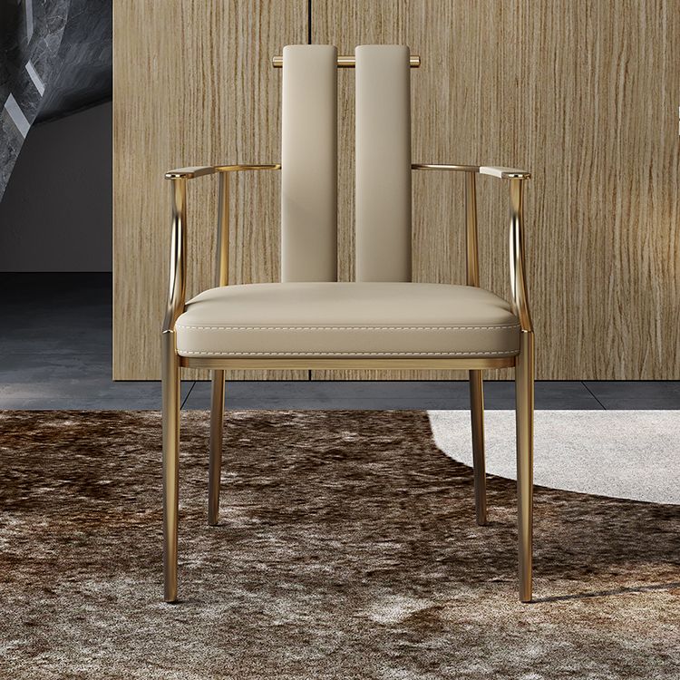 Glam Küche Essstuhl goldene Beine gepolsterter Essarm Stuhl