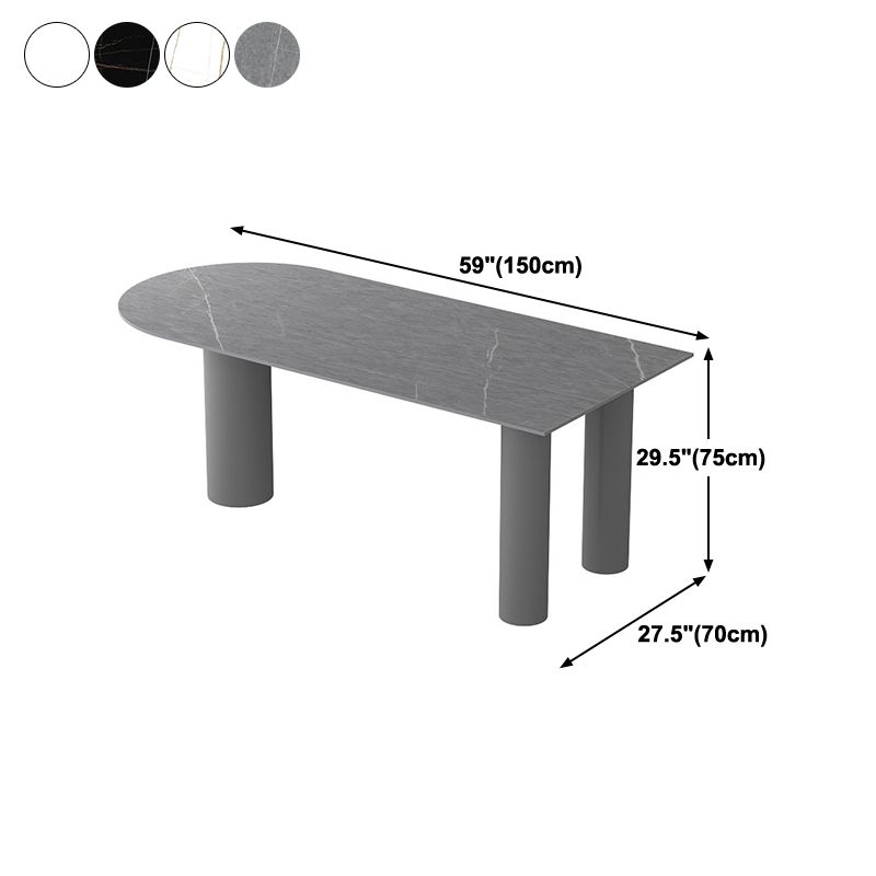 Free Form Dining Table Modern Sintered Stone Top Iron Base Table Clearhalo 'Dining Tables & Seating' 'Dining Tables' 'dining_table' 'furn' 'furn_dining_table' 'Furniture' 'Kitchen & Dining Furniture' 1200x1200_3cdd50c5-77a2-48cf-b484-c325f1f7bf44