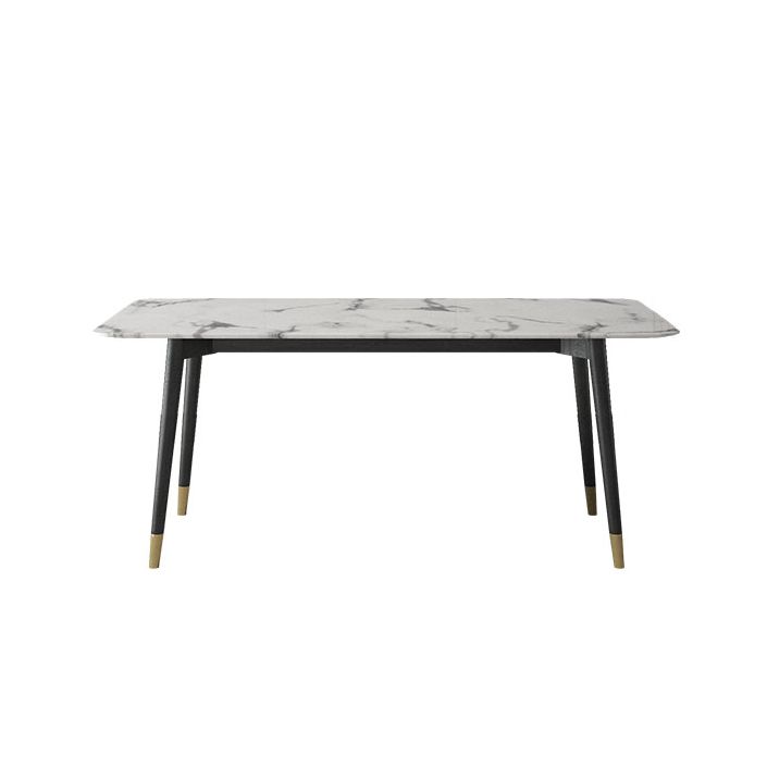 Mesa de comedor rectangular Mid-Century Mesa de comedor de piedra con 4 patas