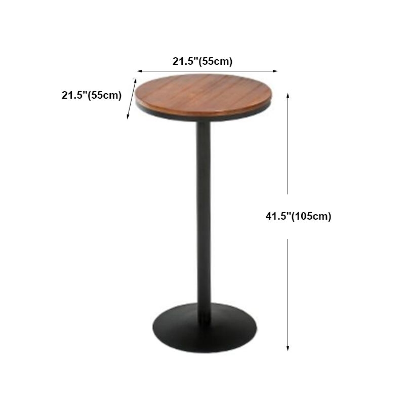 Industrial Style Black Iron Bar Table Brown Wood Top Bistro Table for Cafe Clearhalo 'Bar Furniture' 'Bar Tables' 'bar_tables' 'furn' 'furn_bar_tables' 'Furniture' 'furniture_bar_tables' 'Kitchen & Dining Furniture' 'kitchen&dining_furn' 'kitchen' 1200x1200_3cdef735-2aa7-4478-b78f-89606fb5fab1