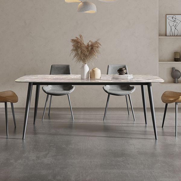 Industrial Rectangle Shape Standard Dining Table Sintered Stone Gray Dining Table for Kitchen Clearhalo ' dining_table' 'Dining Tables & Seating' 'Dining Tables' 'furn' 'furn_dining_table' 'Furniture' 'furniture_dining_table' 'Kitchen & Dining Furniture' 'kitchen&dining_furn' 'kitchen' 'kitchen_dining_table' 1200x1200_3ce01ca8-488a-4cc0-9d06-7eafe0ae00f2