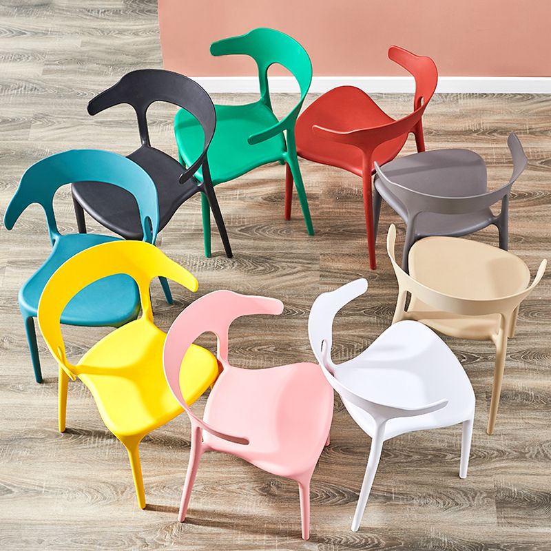 Scandinavian Plastic Kitchen Dining Room Armchair Open Back Chair Clearhalo ' kitchen&dining_furn' 'Dining Chairs' 'Dining Tables & Seating' 'dining_chair' 'Furniture' 'furniture_dining_chair' 'Kitchen & Dining Furniture' 'kitchen' 1200x1200_3ce0bd25-246e-4690-b090-2f781f5df874