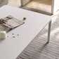 Mesa de centro Modernism Sate Top Mesa de cóctel rectangular de 4 patas en blanco