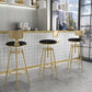 Glam Liftable Rotatable Counter Stool Iron Cafe Bar Stool with Cushion and Pedal Clearhalo 'Bar Furniture' 'Bar Stools' 'bar_stools' 'furn' 'furn_bar_stools' 'Furniture' 'furniture_bar_stools' 'Kitchen & Dining Furniture' 1200x1200_3ce166b6-0850-4118-9fbf-68ea9603cc4e