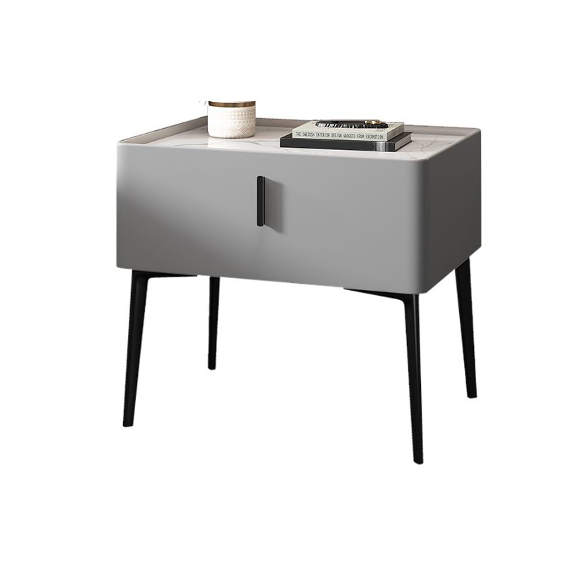 Mesa de acento contemporánea Mesa de mármol genuino y de cuero sintético