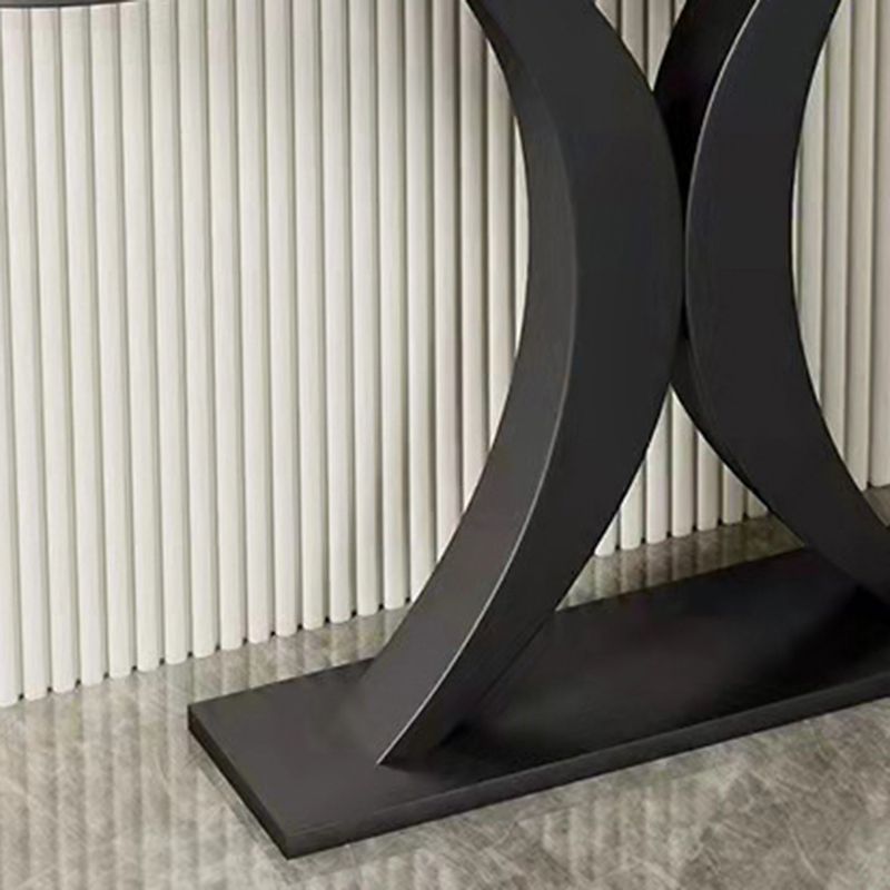 Tavolo da console Half Moon Slate Glam gamba con console a specchio di divano console a specchio