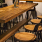 Industrial Style Pub Dining Set 1/2/9 Pcs Rectangular Solid Wood Pub Set for Home