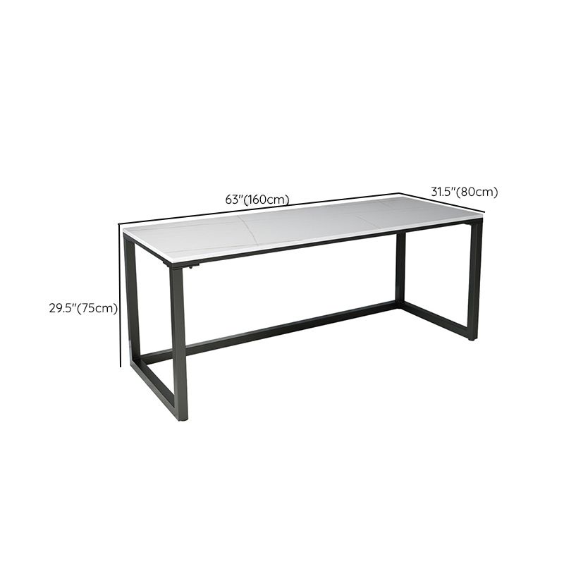 Industrial Grey Writing Desk Marble Office Desk with Metal Legs Clearhalo 'furn' 'furn_office_desk' 'Furniture' 'Office Desks' 'Office Furniture' 'office_desk' 1200x1200_3ce91f2c-93d0-4226-9eb4-c5c47006120d