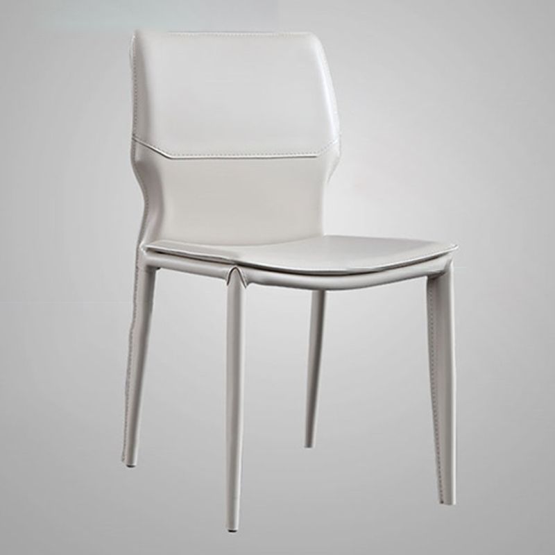 Modern Armless Chair Metal Frame Guest Chair for Dining Room
