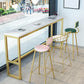 Glam Armless Bar Stool Metal Low Back Barstool with Gold Metal Legs