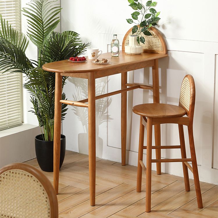 Modern Cherry Wood Counter Table 2/3 Pieces Bar Table Set for Balcony