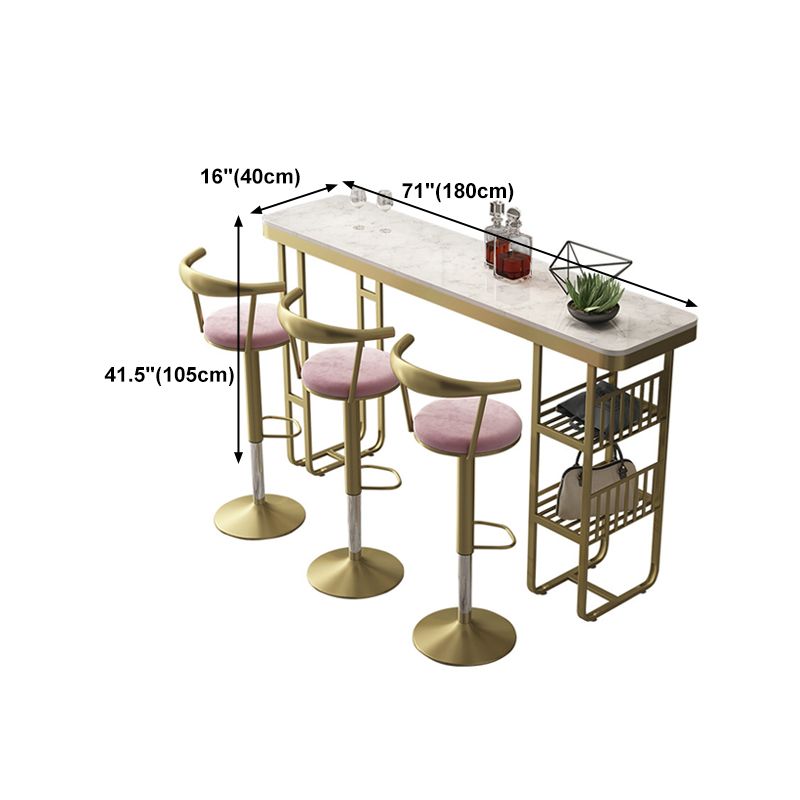 White Stone Bar Table Traditional Luxury Rectangle Bar Dining Table with Sled Base Clearhalo 'Bar Furniture' 'Bar Tables' 'bar_tables' 'furn' 'furn_bar_tables' 'Furniture' 'furniture_bar_tables' 'Kitchen & Dining Furniture' 1200x1200_3cedc2e6-57e6-4a28-89ea-bee3e89b5862