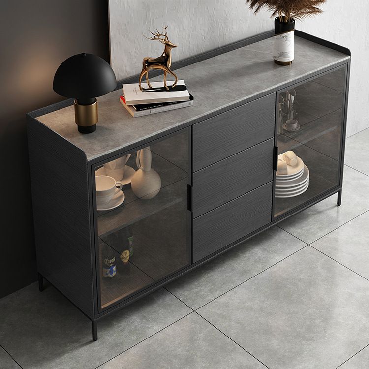 Modern Sideboard Buffet Cabinets Buffet Table with 3-Drawer and 2-Door Clearhalo 'buffet_sideboard' 'Buffets & Sideboards' 'furn' 'furn_buffet_sideboard' 'Furniture' 'Kitchen & Dining Furniture' 1200x1200_3cedcc39-dea9-4ed0-afc9-3da2f7aed04b