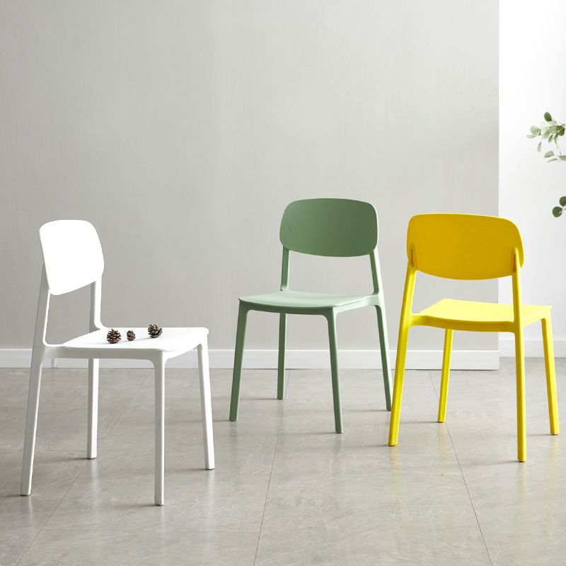 Modern Indoor-Outdoor Plastic Side Chair Armless Open Back Dining Side Chair Clearhalo ' kitchen&dining_furn' 'Dining Chairs' 'Dining Tables & Seating' 'dining_chair' 'furn' 'furn_dining_chair' 'Furniture' 'furniture_dining_chair' 'Kitchen & Dining Furniture' 'kitchen' 1200x1200_3cf243e4-a87f-49a2-bf59-1e96d32fa59a