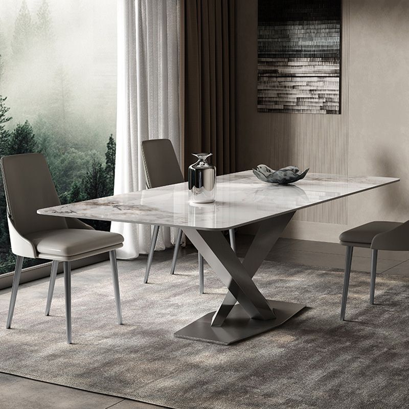 Medieval Modern Stone Dinette Table Rectangle Table for Dining Room Clearhalo 'Dining Tables & Seating' 'Dining Tables' 'dining_table' 'furn' 'furn_dining_table' 'Furniture' 'Kitchen & Dining Furniture' 1200x1200_3cf2d788-97bc-43d6-9874-e71d4f61c90e
