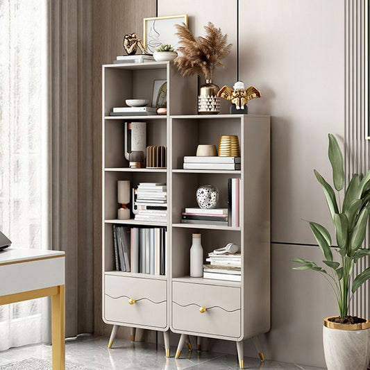 Standard Bookcase Closed Back Solid Engineered Wood Bookshelf for Home