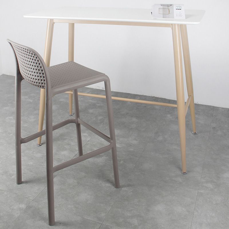Scandinavia Style Bar-stool Square Seat PP Legs for Kitchen Bar Clearhalo 'Bar Furniture' 'Bar Stools' 'bar_stools' 'furn' 'furn_bar_stools' 'furniture_bar_stools' 'Kitchen & Dining Furniture' 'kitchen&dining_furn' 'kitchen' 'kitchen_furn' Furniture' 1200x1200_3cf33674-f982-49ed-8610-df9cdcdf7172