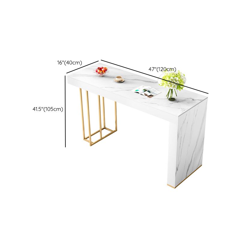 Sintered Stone Bistro Bar Table Rectangle White Bar Table with Storage Clearhalo 'Bar Furniture' 'Bar Tables' 'bar_tables' 'furn' 'furn_bar_tables' 'Furniture' 'Kitchen & Dining Furniture' 1200x1200_3cf3566c-3341-4b5a-aba7-492865c43833