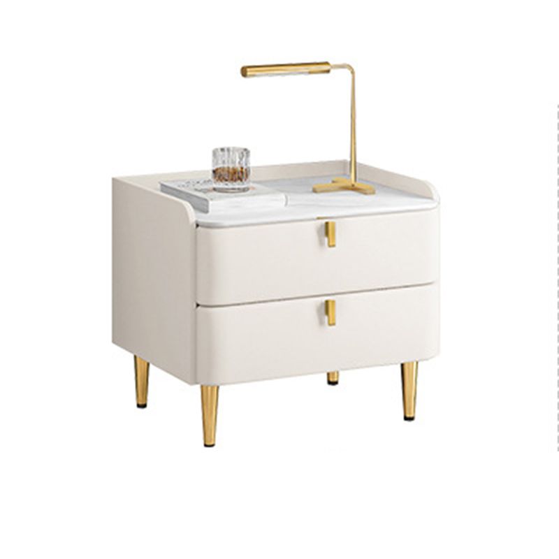 Faux Wood -Nachtschrank Glamakzenttisch Nachttisch mit 2 Schublade