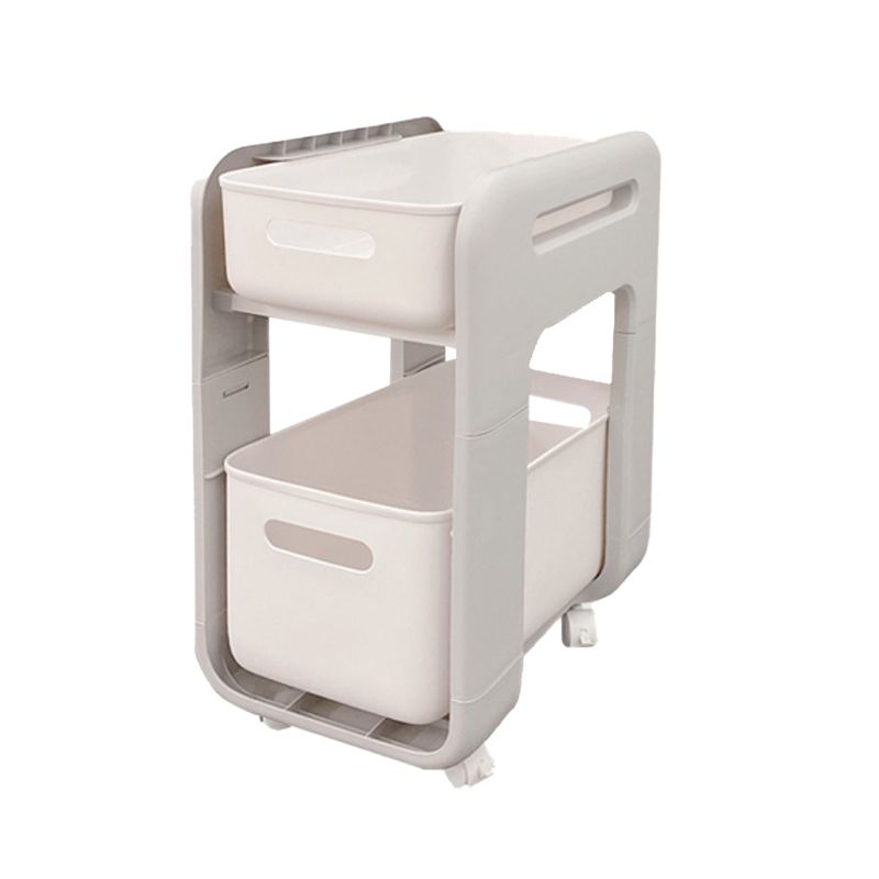 Moderna de la noche de la mesa de plástico de la mesa de acento con 2 cajones