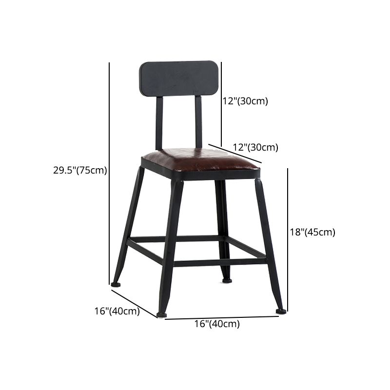 Industrial Style Square Leather Seat with Metal Legs Counter Stool for Kitchen Bar Clearhalo 'Bar Furniture' 'Bar Stools' 'bar_stools' 'furn' 'furn_bar_stools' 'furniture_bar_stools' 'Kitchen & Dining Furniture' 'kitchen&dining_furn' 'kitchen' 'kitchen_furn' Furniture' 1200x1200_3cf788cc-f469-4fd6-a432-0ac86a7bb05b
