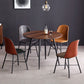Modern Upholstered Armless Chair Leather Dining Chair with Metal Base