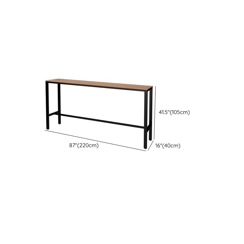 Manufactured Wood Bar Table Black Legs and Metal Base Bar Table Clearhalo 'Bar Furniture' 'Bar Tables' 'bar_tables' 'furn' 'furn_bar_tables' 'Furniture' 'Kitchen & Dining Furniture' 1200x1200_3cfff808-6725-4828-b125-0cb9a85e9685
