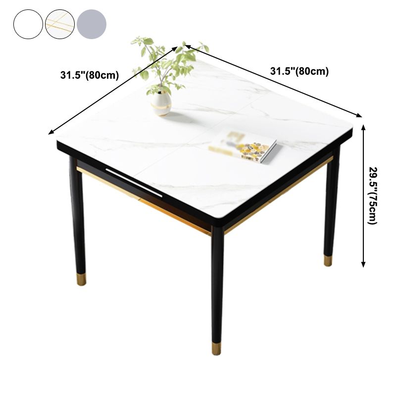 Industrial Style Stone 31.5''Dining Table Square 4 Legs Table for Dining Room Clearhalo ' dining_table' 'Dining Tables & Seating' 'Dining Tables' 'furn' 'furn_dining_table' 'Furniture' 'furniture_dining_table' 'Kitchen & Dining Furniture' 'kitchen&dining_furn' 'kitchen' 'kitchen_dining_table' 1200x1200_3d024d63-0877-497f-a0ba-224d62d13995
