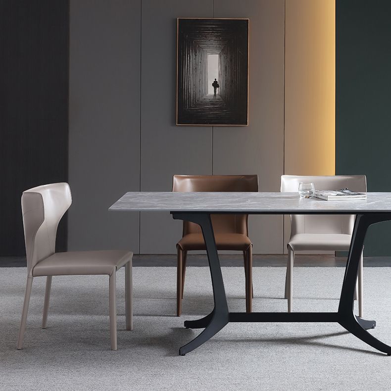 Armless Dining Chairs Modern Leather Wingback Side Chairs for Dining Room Clearhalo 'Dining Chairs' 'Dining Tables & Seating' 'dining_chair' 'furn' 'furn_dining_chair' 'Furniture' 'furniture_dining_chair' 'Kitchen & Dining Furniture' 1200x1200_3d0341c1-707c-40f6-b3ef-25b7995a7e61