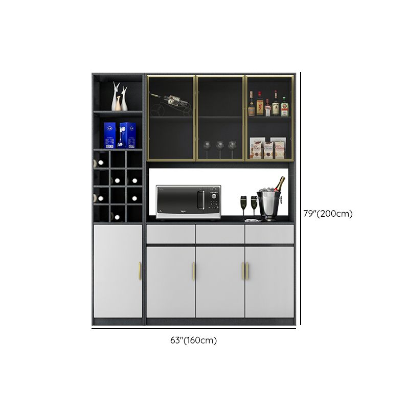Modern Freestanding Manufactured Wood Wine Bottle Rack with Shelf Clearhalo 'furn' 'furn_wine_racks' 'Furniture' 'Kitchen & Dining Furniture' 'Wine Racks' 'wine_racks' 1200x1200_3d035395-9701-4d0e-8021-27197b5ad96a
