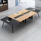 Industrial Parsons Office Desk Natural and Black Writing Desk Clearhalo 'furn' 'furn_office_desk' 'Furniture' 'Office Desks' 'Office Furniture' 'office_desk' 1200x1200_3d03face-6704-4181-a6df-1292200e2047