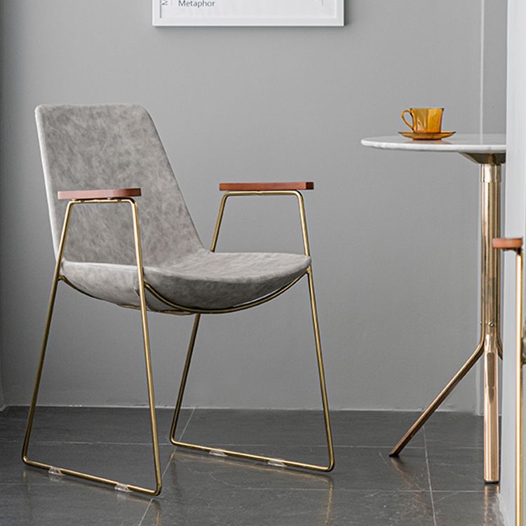 Scandinavian Design Solid Back Dining Side Chair Leather Dining Side Chair Clearhalo ' kitchen&dining_furn' 'Dining Chairs' 'Dining Tables & Seating' 'dining_chair' 'furn' 'furn_dining_chair' 'Furniture' 'furniture_dining_chair' 'Kitchen & Dining Furniture' 'kitchen' 1200x1200_3d042e98-cd84-4c93-9679-41b3030db5f4