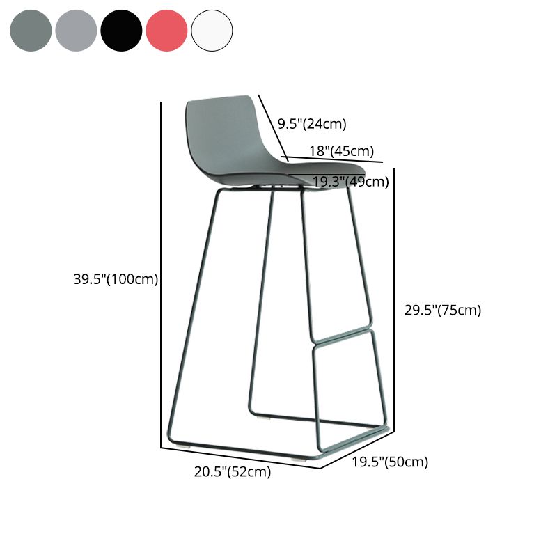 Modern Metal Plastic Bar Stools Indoor Barstool with Iron Legs and Low Back Clearhalo 'Bar Furniture' 'Bar Stools' 'bar_stools' 'furn' 'furn_bar_stools' 'furniture_bar_stools' 'Kitchen & Dining Furniture' 'kitchen&dining_furn' 'kitchen' 'kitchen_furn' Furniture' 1200x1200_3d04aff1-18be-401e-a560-5598c662914a