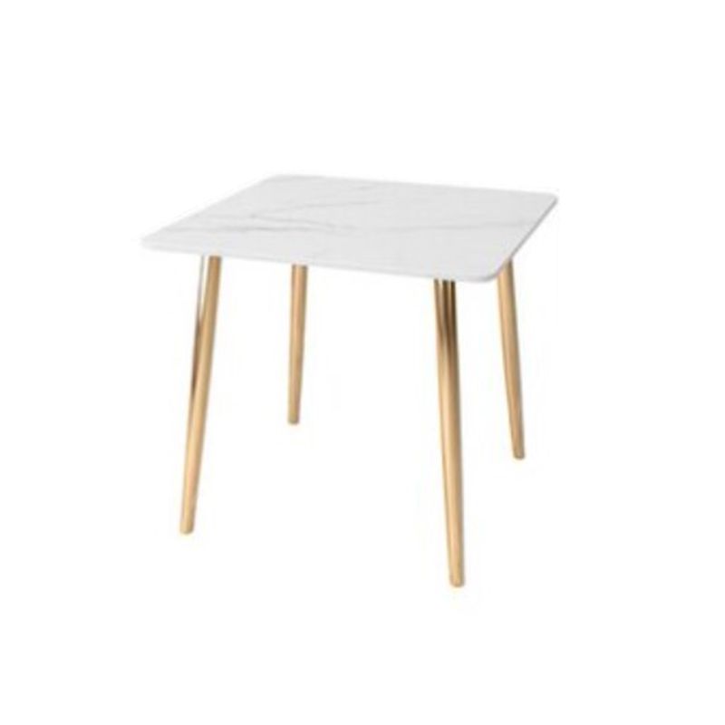 Glam Style Stone Square Dining Table with Metal 4 Legs for Living Room Clearhalo 'Dining Tables & Seating' 'Dining Tables' 'dining_table' 'furn' 'furn_dining_table' 'Furniture' 'furniture_dining_table' 'Kitchen & Dining Furniture' 'kitchen' 'kitchen_dining_table' 1200x1200_3d04d0db-8049-4721-ac31-02f881337e59