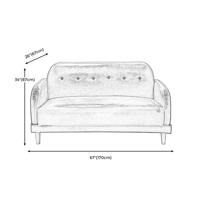 Contemporary Tufted Sofa Couch Split-Back Standard Square Arm Settee Couch