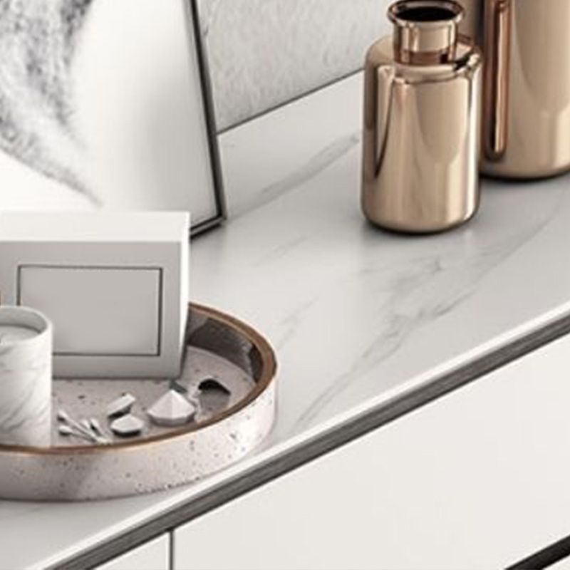 Modern Marble Sideboard Table 2-Drawer 80-inch Sideboard in White Clearhalo 'buffet_sideboard' 'Buffets & Sideboards' 'furn' 'furn_buffet_sideboard' 'Furniture' 'furniture_buffet_sideboard' 'Kitchen & Dining Furniture' 1200x1200_3d065452-b9f5-4013-a63a-843b82c64838