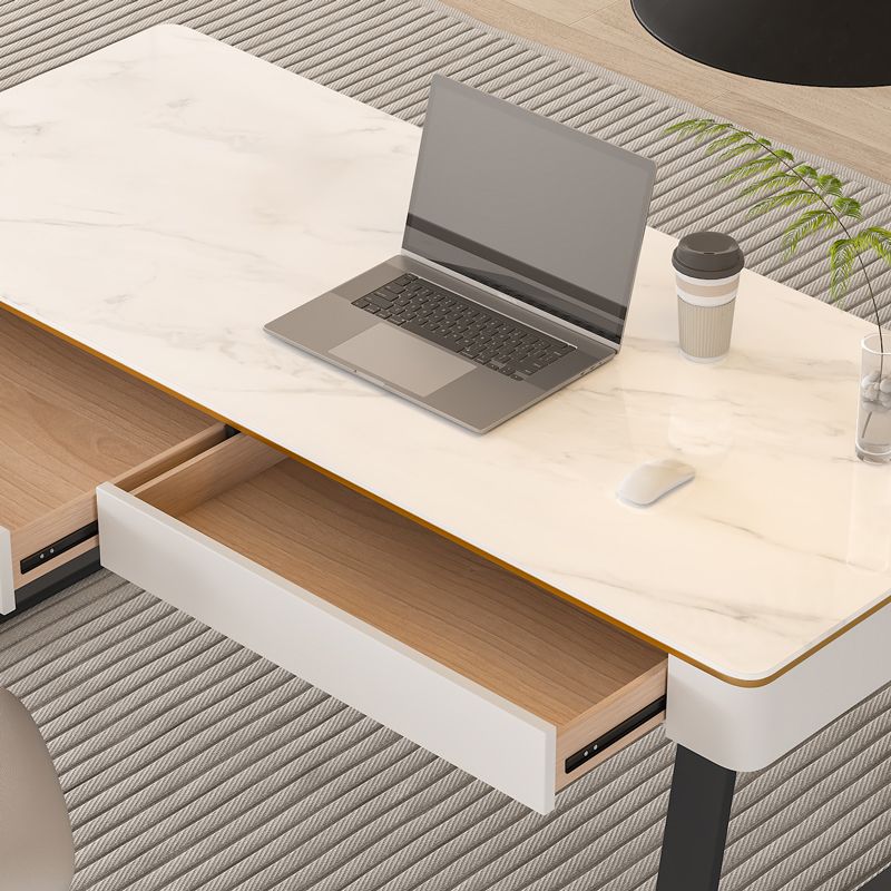 Scrivania per ufficio in pietra moderna 29,53 "scrivania alta con base a slitta