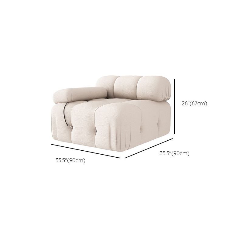 35 "幅のスカンジナビア断面ソファホワイトファブリックスリーパーセクショナル
