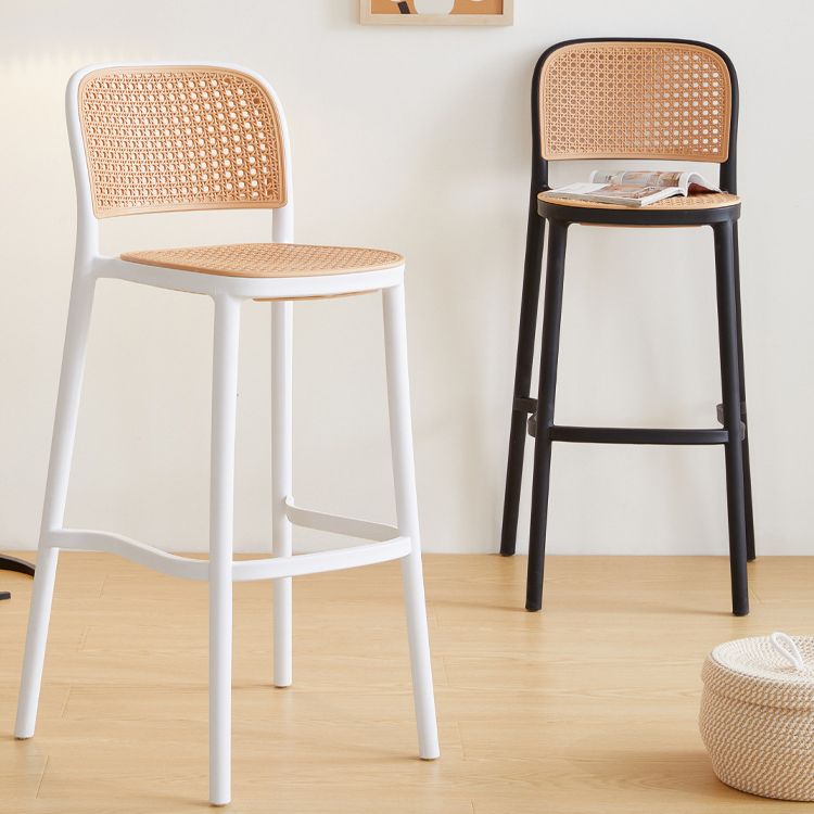 Contemporary Square Bar and Counter Stool Rattan Stool with 4 Legs Clearhalo 'Bar Furniture' 'Bar Stools' 'bar_stools' 'Furniture' 'furniture_bar_stools' 'Kitchen & Dining Furniture' 1200x1200_3d09c430-74aa-4d9c-8248-d8e64d5635d5